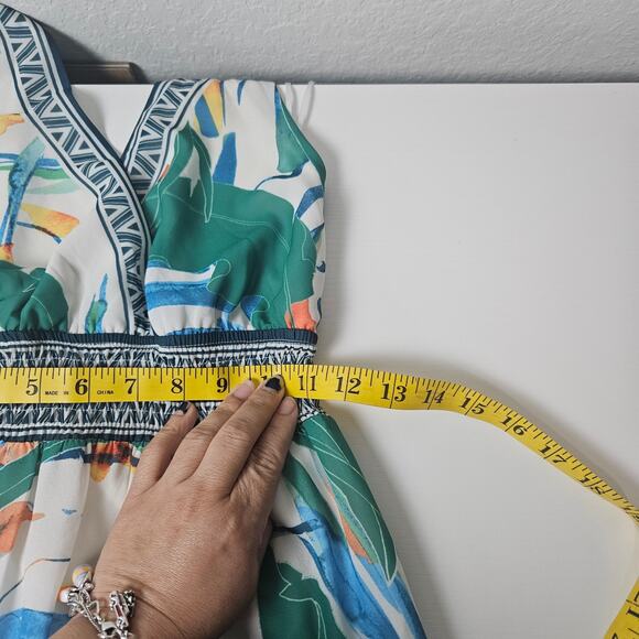 Jealous Tomato Halter Maxi Dress Women Small White Tropical Boho Resort Vacation - Picture 7 of 11